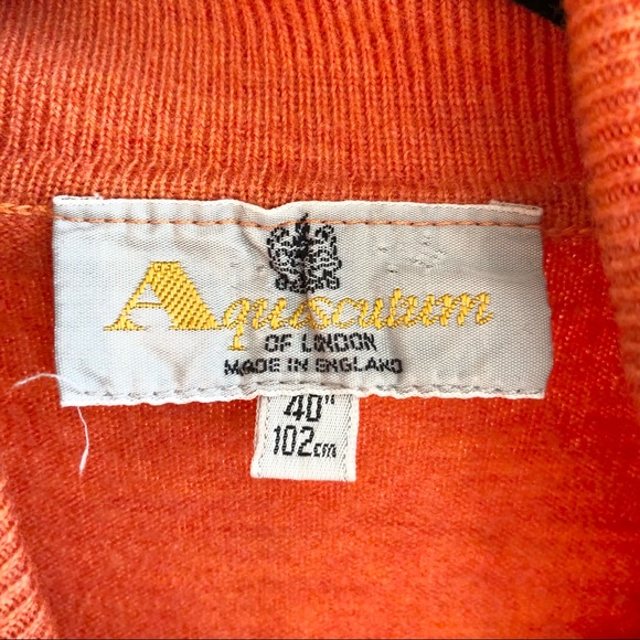 AQUASCUTUM Orange Turtleneck Wool Pullover Sweater - Picture 4 of 4